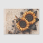 Grands tournesols avec abeilles sur écriture