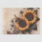 Grands tournesols avec abeilles sur écriture