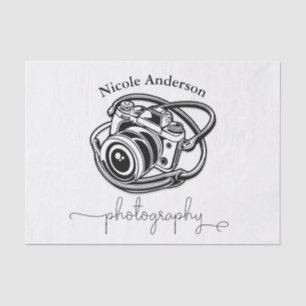 Papier Mousseline Graphique blanc noir de logo d'appareil-photo de