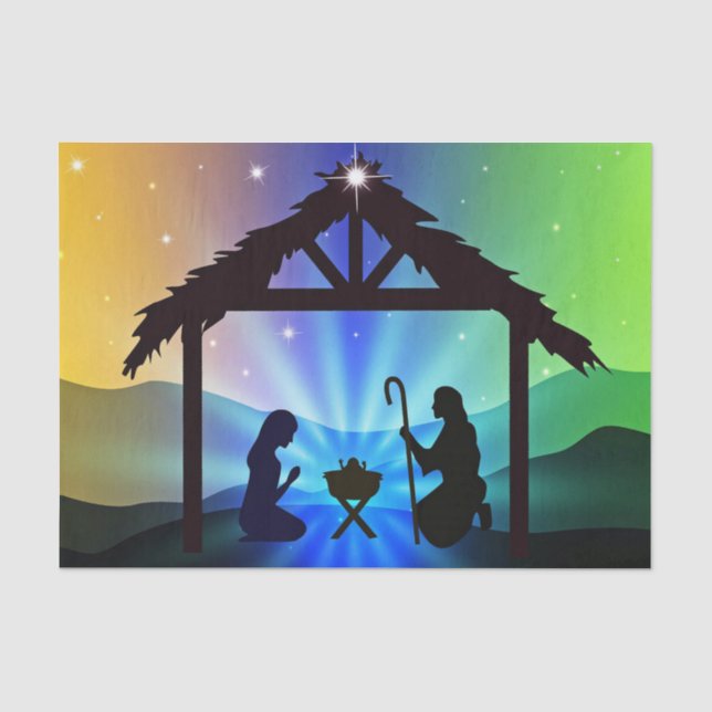 Papier Mousseline Graphique de Noël du directeur de la nativité (Recto)