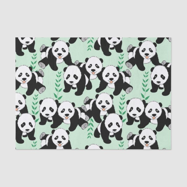 Papier Mousseline Graphisme des ours de panda (Recto)