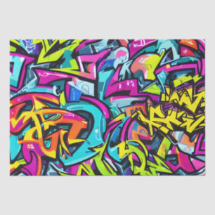 Papier Mousseline Gras Bright Colonnes Graffiti Street Art Motif