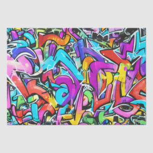 Papier Mousseline Gras Bright Colonnes Graffiti Street Art Motif