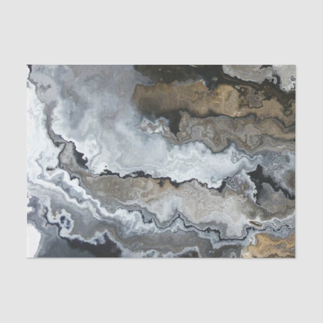 Papier Mousseline Gray and Brown Fluid Pour (Recto)