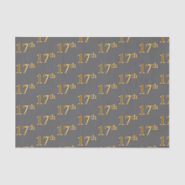 Papier Mousseline Gray, Faux Gold 17e (dix-septième) (Recto)