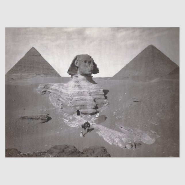 Papier Mousseline Great Sphinx & Gizeh Pyramides Necropolis Egypte (Recto)