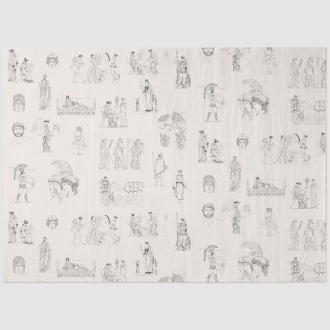 Papier Mousseline Grèce antique Classique Histoire grecque Motif (Recto)