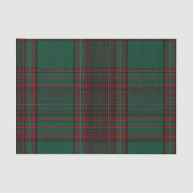 Papier Mousseline Green and Red Plaid Holiday Tissue Paper (Recto)