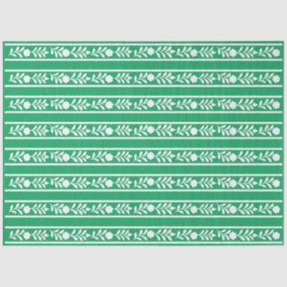 Papier Mousseline Green Bone Inlay Floral Border Decoupage Paper