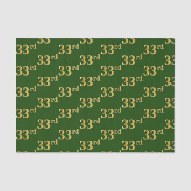 Papier Mousseline Green, Faux Gold 33e (Trente-Troisième) (Recto)