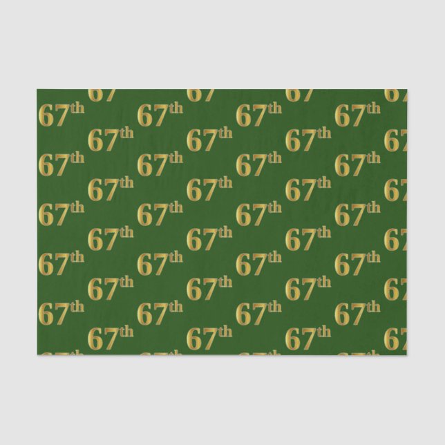 Papier Mousseline Green, Faux Gold 67e (Soixante-septième) (Recto)