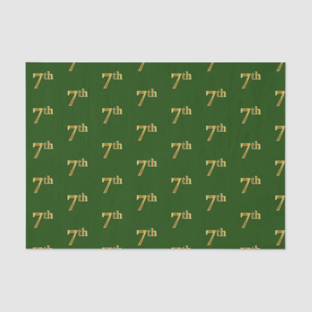 Papier Mousseline Green, Faux Gold 7e (Septième) Tissus de l'événeme (Recto)