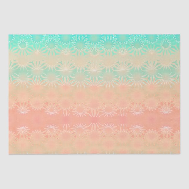 Papier Mousseline Green, Peach, Melon et Coral (Recto)