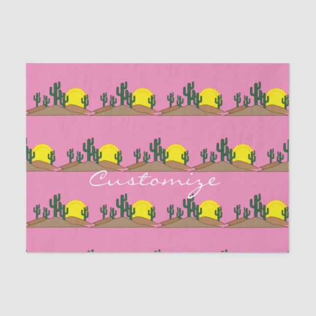 Papier Mousseline Green Saguaro Cactus Desert Sunrise Thunder_Cove (Recto)