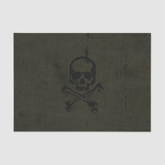 Papier Mousseline Green vintage Grunge Skull Crossbones Halloween (Recto)
