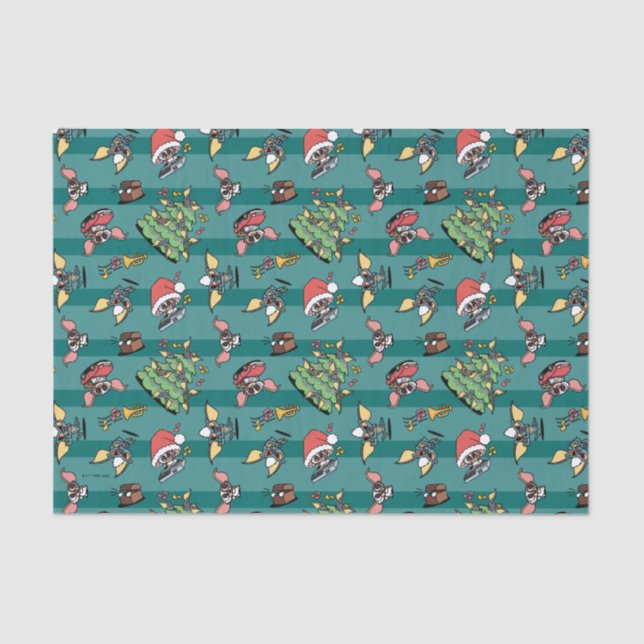 Papier Mousseline Gremlins | Motif de Noël comique (Recto)