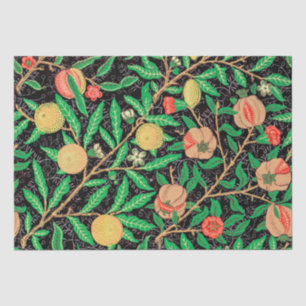 Papier Mousseline Grenade et fleurs sur branches