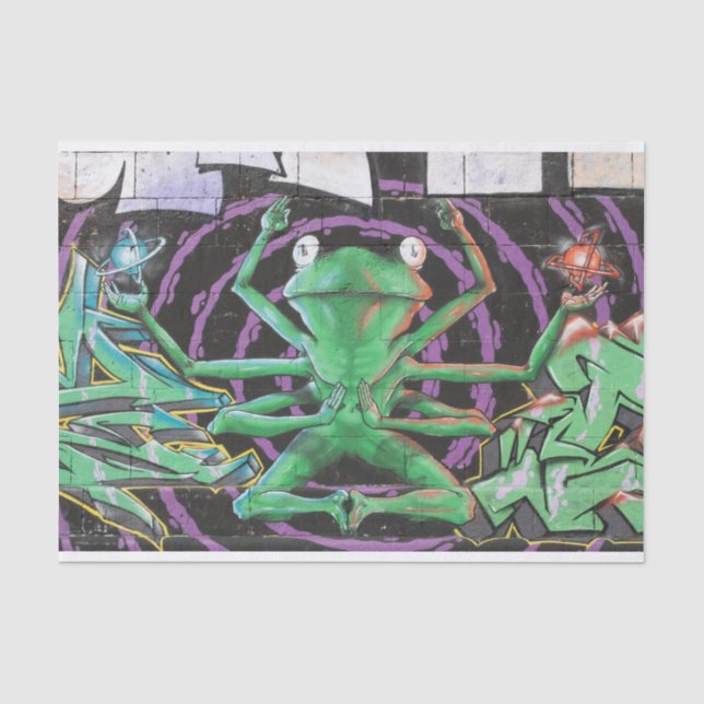 Papier Mousseline Grenouille Relaxante Avec Huit Armoiries (Recto)
