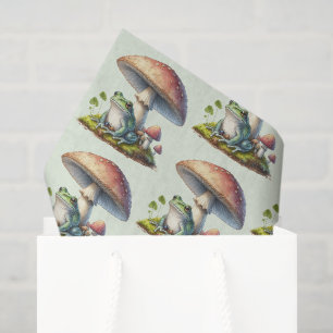 Papier Mousseline Grenouille sous un champignon Mignon motif de la n
