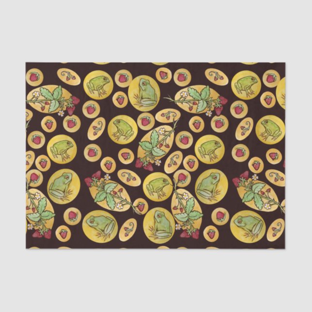 Papier Mousseline Grenouilles fraises pour toujours (Recto)