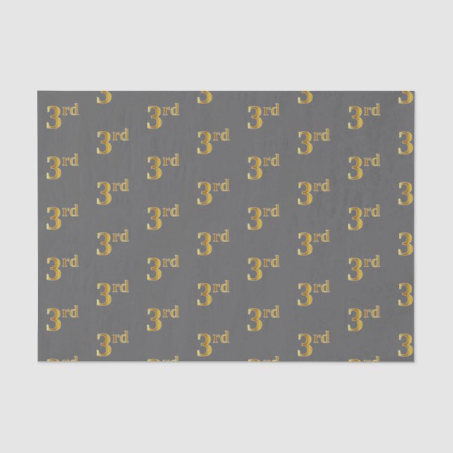 Papier Mousseline Grey, Faux Gold 3e (troisième) événement Tissue Pa (Recto)