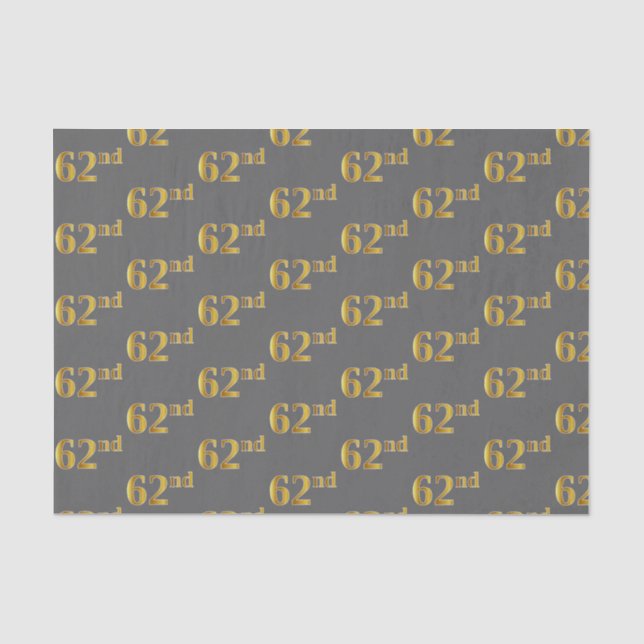 Papier Mousseline Grey, Faux Gold 62e (Soixante-deuxième) (Recto)