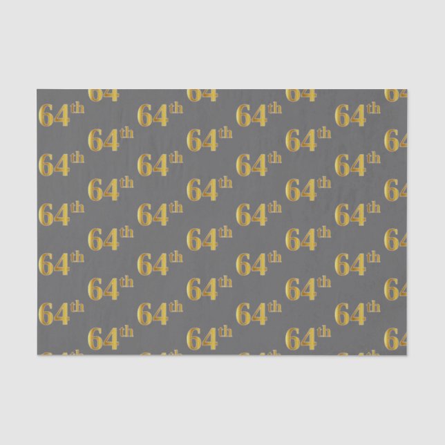 Papier Mousseline Grey, Faux Gold 64e (Soixante-quatrième) (Recto)
