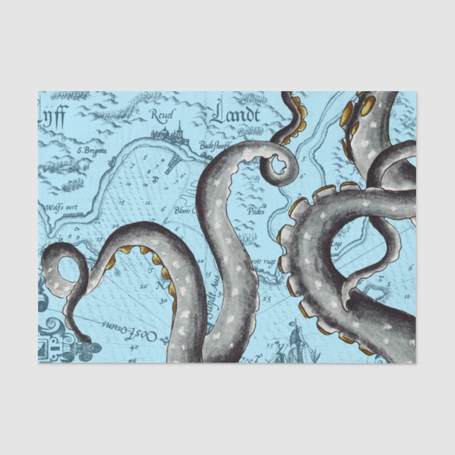 Papier Mousseline Grey Tentacles (Recto)
