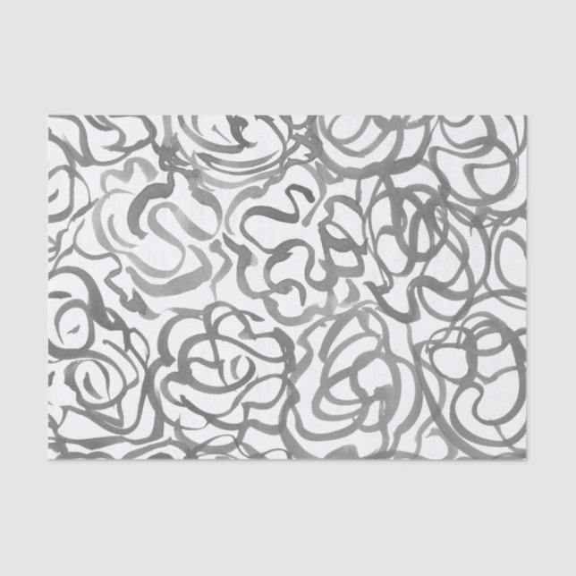 Papier Mousseline Gris Elegant Neutral Flèches Abstrait Aquarelle (Recto)