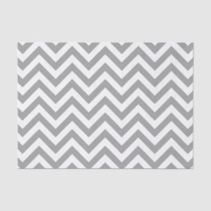 Papier Mousseline Gris foncé Blanc Grand Motif Chevron ZigZag