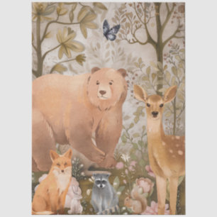 Papier Mousseline Gros animaux forestiers