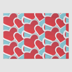 Papier Mousseline Gros coeur gras dans un Motif répétitif