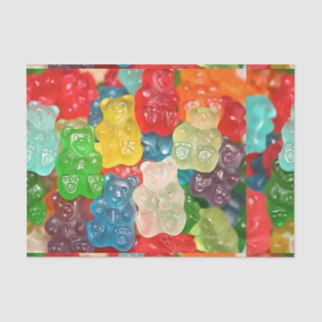 Papier Mousseline Gros ours gommeux motif pour grand & petit, bonbon (Recto)