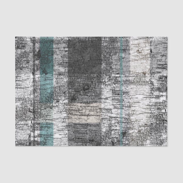 Papier Mousseline Grosse écorce de Birch Plaid Rustique Imprimer (Recto)