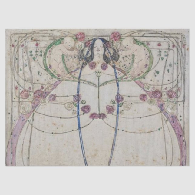 Papier Mousseline Groupe de travail Gesso par Margaret Macdonald Mac (Recto)