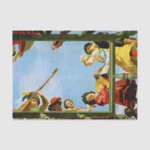 Papier Mousseline Groupe musical sur Balcon Art Art Néerlandais Pein