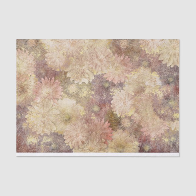 Papier Mousseline Grunge florale (Recto)