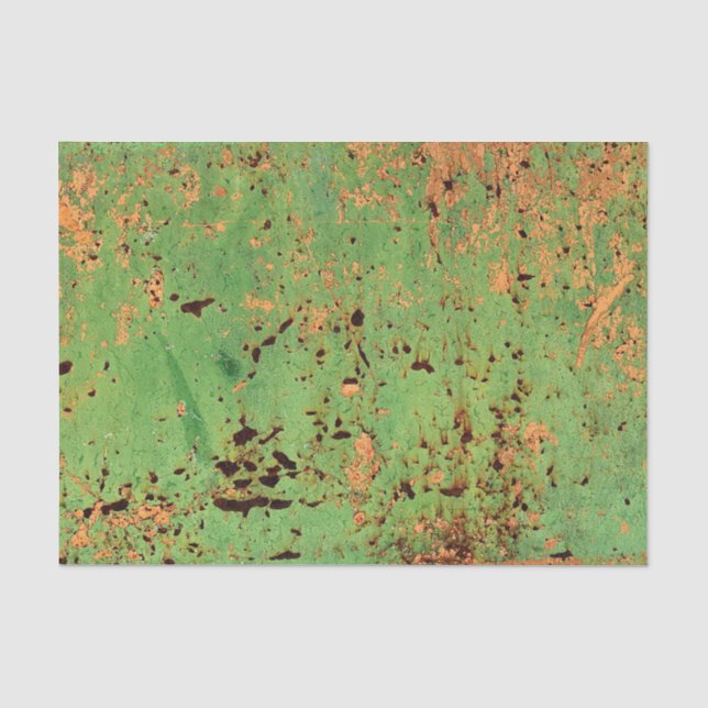 Papier Mousseline Grunge Green Orange Peinture Urbain Loft do-it-you (Recto)