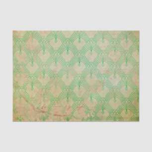 Papier Mousseline Grunge Green Retro Art Déco