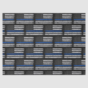 Papier Mousseline Grunge Mince Ligne Bleue Agent de police Retraite
