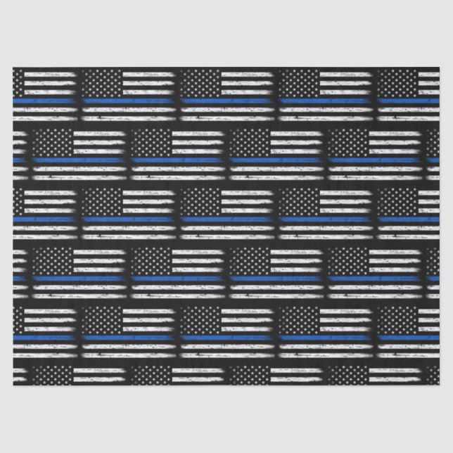 Papier Mousseline Grunge Mince Ligne Bleue Agent de police Retraite (Recto)
