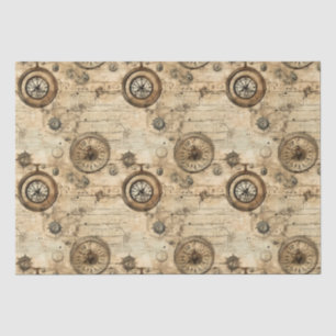 Papier Mousseline Grunge Rustic Steampunk Horloge (9)