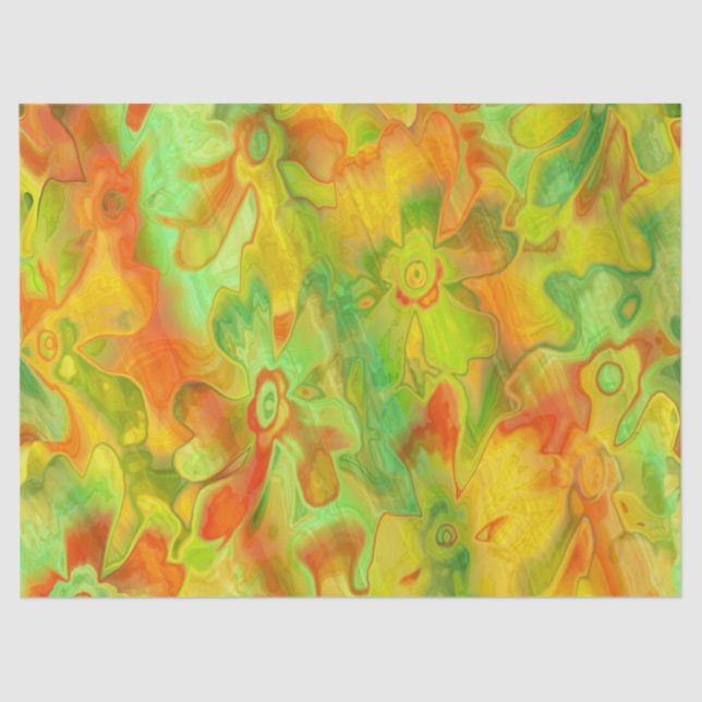 Papier Mousseline Grungy-Painted-Florals-7- Papier Tissu (Recto)