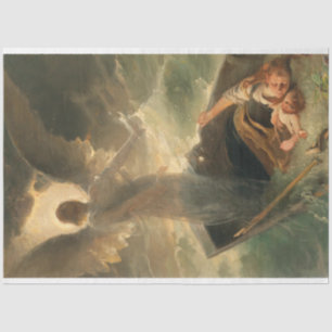 Papier Mousseline Guardian Angel Art Découpage