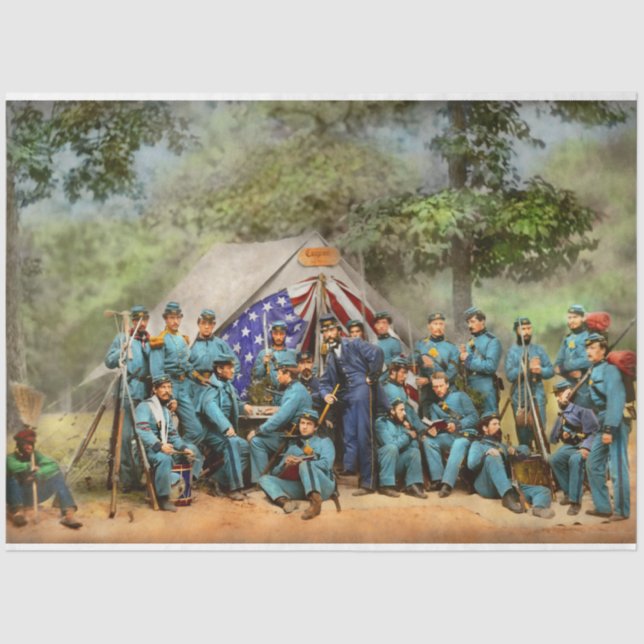 Papier Mousseline Guerre civile - Compagnie du génie 8e État de New  (Recto)
