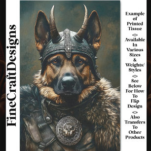 Papier Mousseline Guerrier Viking Dog Shepherd Allemand BS3 Découpag