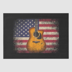 Papier Mousseline Guitar 4th of July Venin American Flag USA - Count