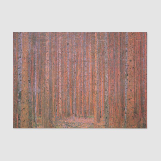 Papier Mousseline Gustav Klimt Fir Forêt Tannenwald Arbres rouges (Recto)