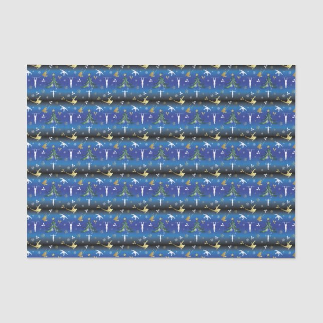 Papier Mousseline Gymnastique masculine Snowflake sapin de Noël (Recto)