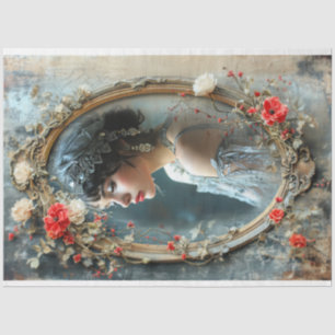Papier Mousseline Gypsy Flapper Style Vintage Beauté Portrait Art
